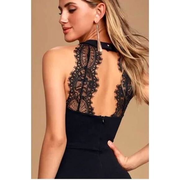 Lulus Hometown Girl Black Lace Skater Dress Size Medium - Picture 10 of 10